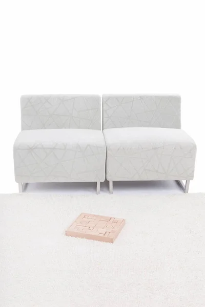 Sofa and carpet,building blocks on carpet