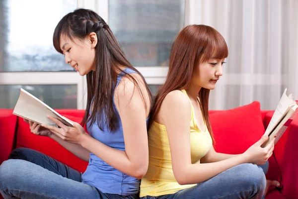 Mujer Joven Leyendo Libro Retrato — Foto de Stock