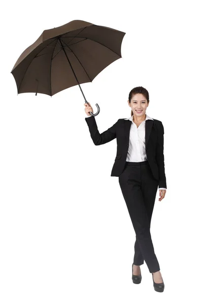 Empresária Segurando Guarda Chuva — Fotografia de Stock