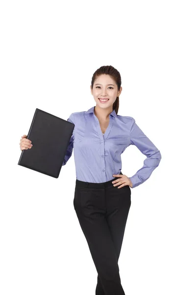 Businesswoman Holding Portfolio — Stock Photo, Image