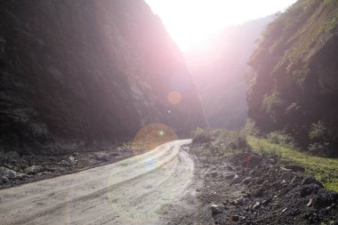 Doğa arka planındaki güzel yol