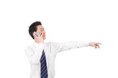 İş adamı telefonda.