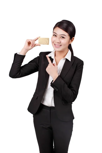 Businesswoman Holding Credit Card — Stock Photo, Image
