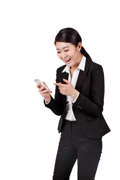 Mulher Negócios Usando Telefone Celular — Fotografia de Stock