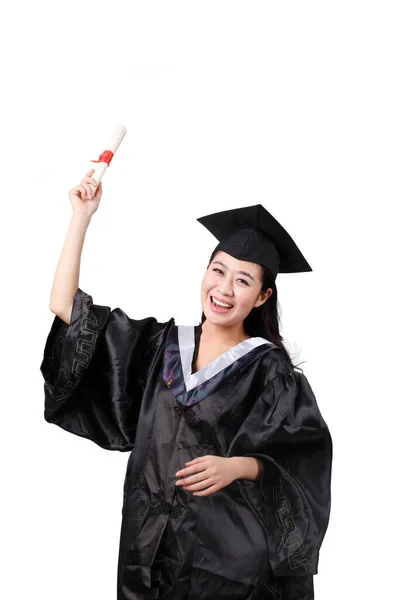 Joven Estudiante Sosteniendo Diploma —  Fotos de Stock