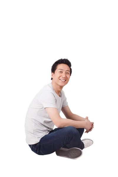 Successful Youngman Sitting Floor — Stock Photo, Image