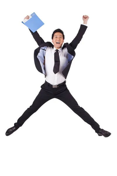 Senior Businessman Jumping Joy Stock Picture