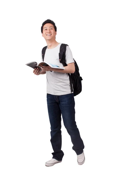 Stilig Student Som Håller Böcker — Stockfoto