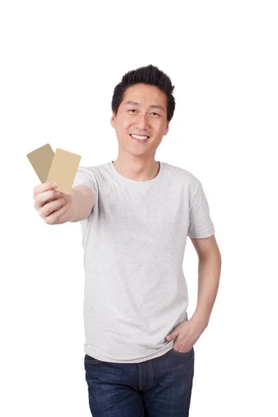 Empresário Titular Cartão Crédito — Fotografia de Stock