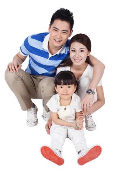 Porträtt Familj Tre Personer — Stockfoto