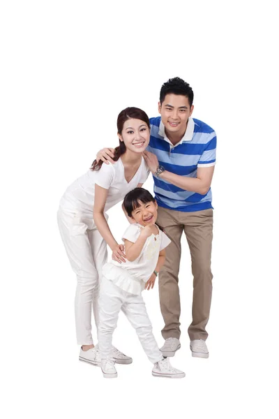 Retrato Uma Família Feliz Com Filho — Fotografia de Stock
