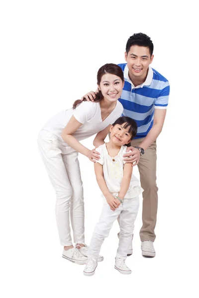 Retrato Uma Família Feliz Com Filho — Fotografia de Stock