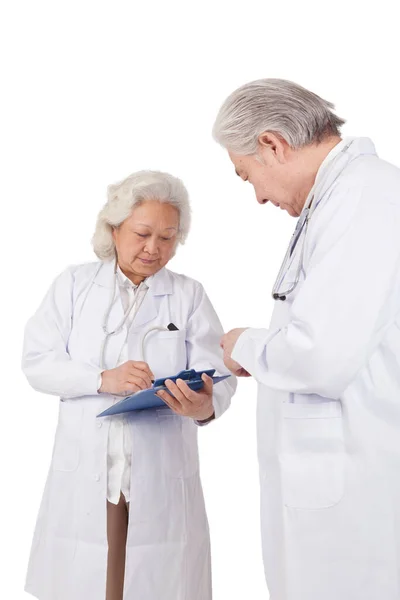 Portrait Two Senior Doctors — Stock Photo, Image