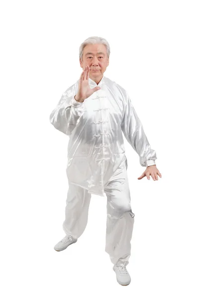 Hombre Mayor Haciendo Tai Chi — Foto de Stock