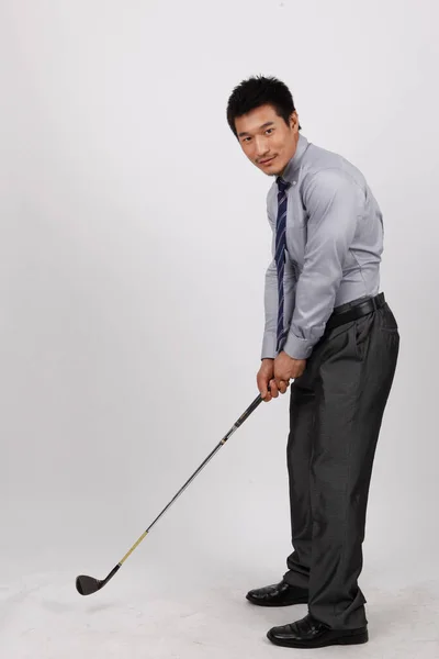 Young Business Man Golf Wedge — Stock Photo, Image