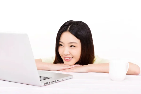 Young Woman Using Computer Royalty Free Stock Images
