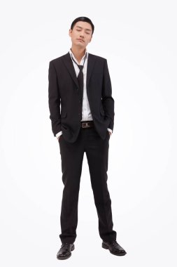 Gözleri kapalı bir iş adamı.