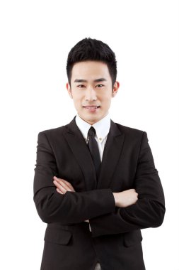 Beyaz arkaplanda iş adamı portresi