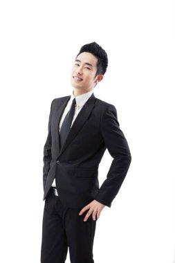 Beyaz arkaplanda iş adamı portresi