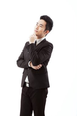 Beyaz arkaplanda iş adamı portresi