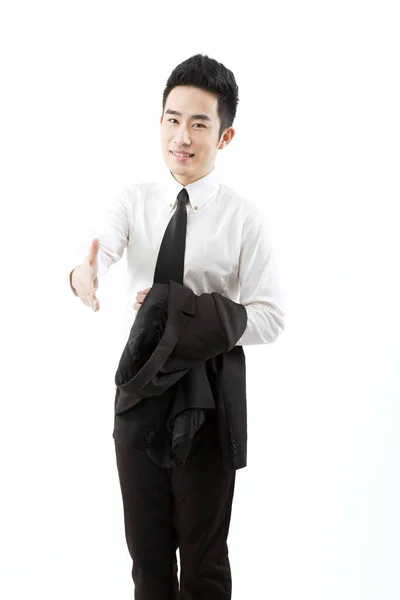 Business Man Forward Stretched Out His Right Hand — Stock Photo, Image