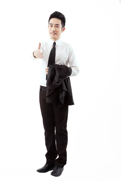 Business Man Forward Stretched Out His Right Hand — Stock Photo, Image
