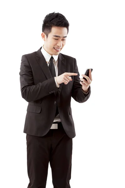 Homem Negócios Usando Telefone Celular — Fotografia de Stock