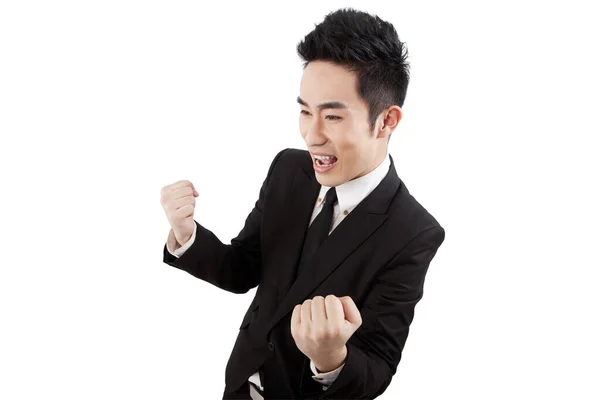 Business Man Clenched His Fists — Stock Photo, Image