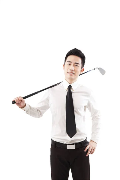 Hommes Affaires Tenant Club Golf — Photo