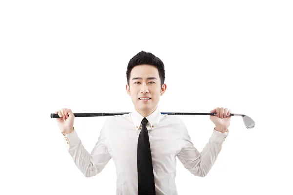 Business People Holding Golf Club — Stock Photo, Image