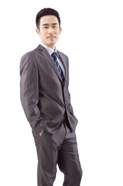 Beyaz arkaplanda iş adamı portresi