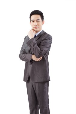 Beyaz arkaplanda iş adamı portresi