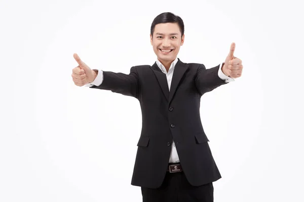 Business Man Thumb White Background — Stock Photo, Image