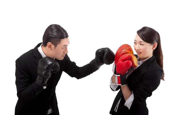 Gente Negocios Guantes Boxeo —  Fotos de Stock