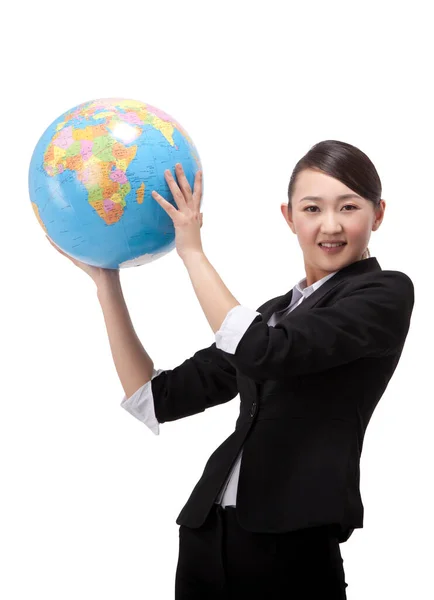 Biznesmeni Trzymający Globus — Zdjęcie stockowe