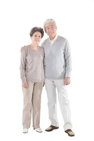 Oriental Old Couple White Background — Stock Photo, Image