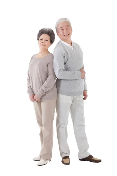 Oriental Old Couple White Background — Stock Photo, Image