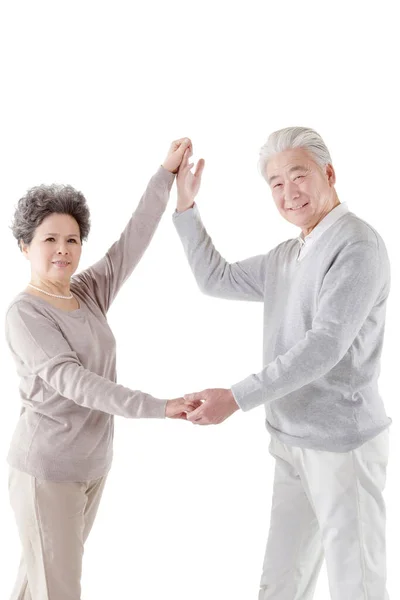 Oriental Pareja Edad Sobre Fondo Blanco — Foto de Stock