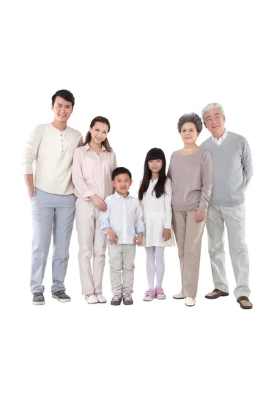 白い背景の幸せな家族 — ストック写真