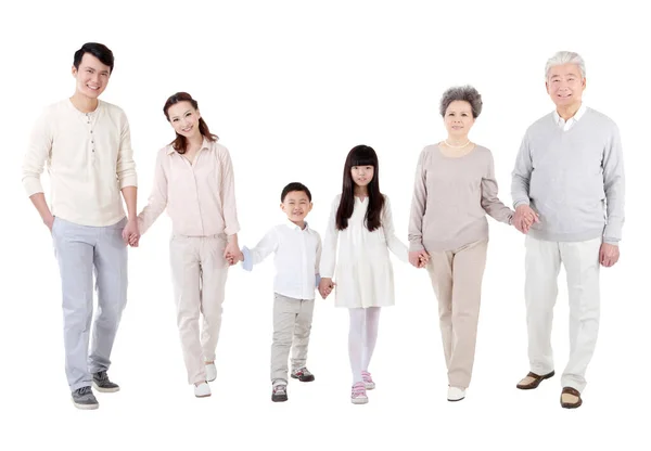 Famiglia Felice Sfondo Bianco — Foto Stock