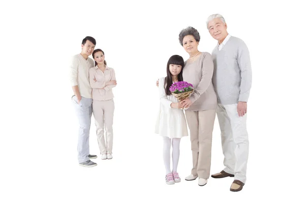 Familia Feliz Sobre Fondo Blanco —  Fotos de Stock