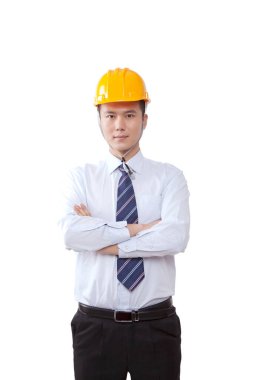 Kask mühendisi takıyor.