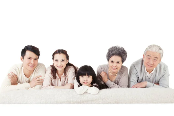 Gelukkig Familie Witte Achtergrond — Stockfoto