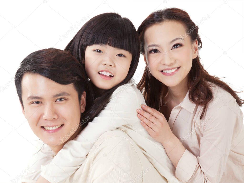 The Oriental family of three