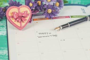 Mutlu kadın gün Not Takvim kitap.