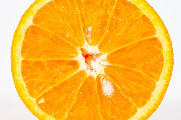 Orange Frukt Vit Bakgrund Isolera — Stockfoto