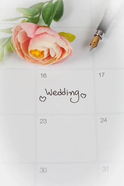 Uyarı Mektubu Düğün Günü Takvim Planlama Renk Tonu Ile Dolma — Stok fotoğraf