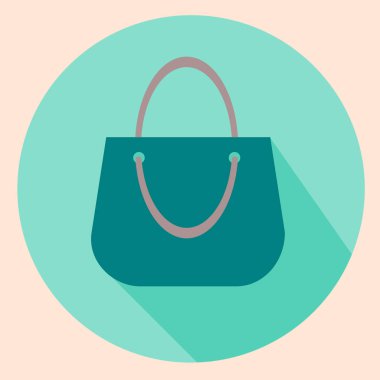 alışveriş çantası düz simge vektör çizim .