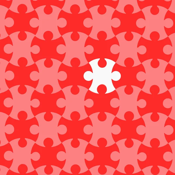 Witte Puzzel Rode Jigsaw Achtergrond Illustratie Vector — Stockvector