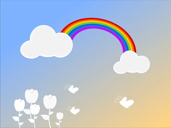 rainbow in the sky ,illustration vector.